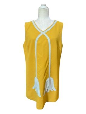 Victoria Beckham x Target Marigold Yellow Dress Tulip Appliqué Shift